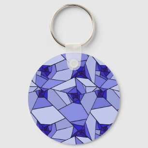 Chaveiro Padrão Geométrico Abstrato Azul