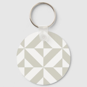 Chaveiro Padrão Geométrico de Deco de Cinza Média