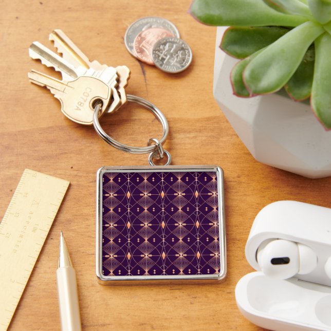 Chaveiro Padrão geométrico intrincado com formas interligad (Mesa)