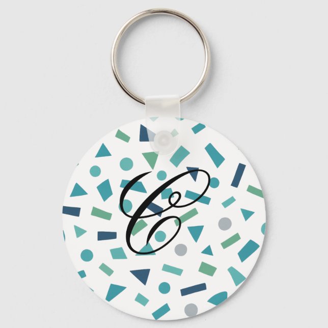 Chaveiro Padrão Geométrico Retroativo - Design de Estilo Me (Frente)