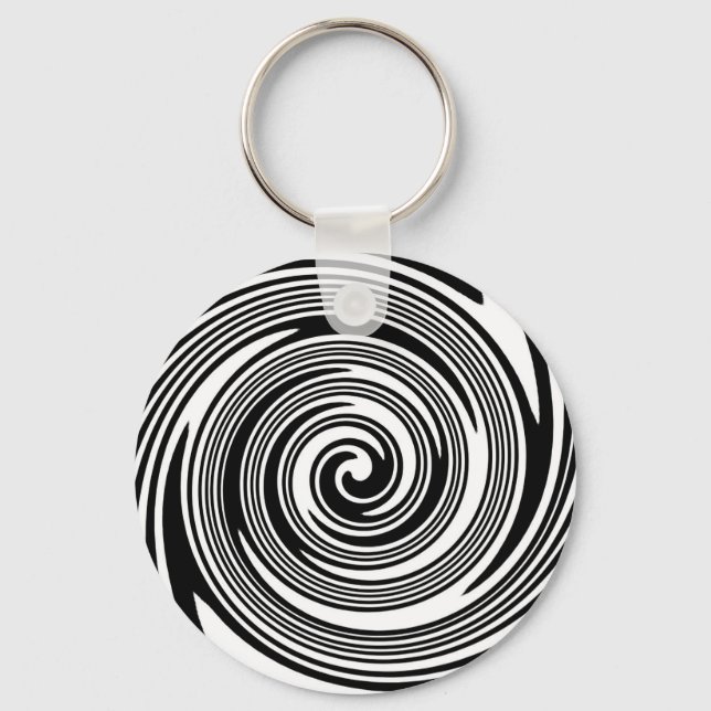 Chaveiro Padrão giratório preto e branco (Frente)