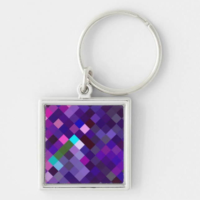 Chaveiro Padrão ixelado - Roxo (Frente)