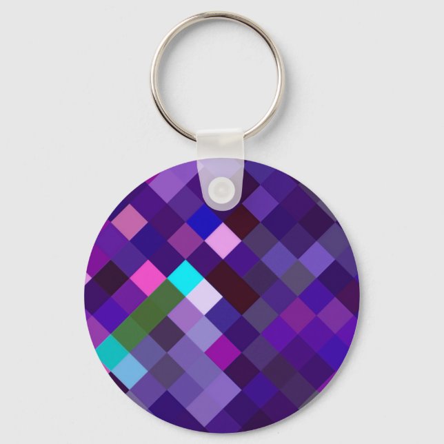 Chaveiro Padrão ixelado - Roxo (Frente)