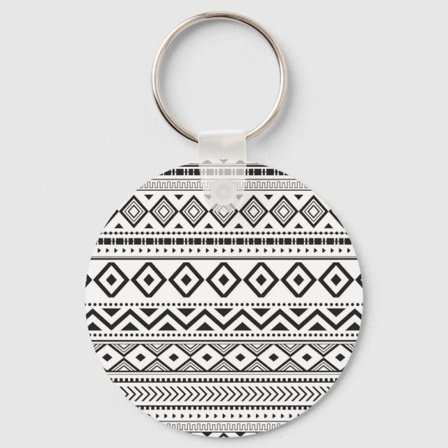 Chaveiro Padrão moderno preto e branco (Frente)