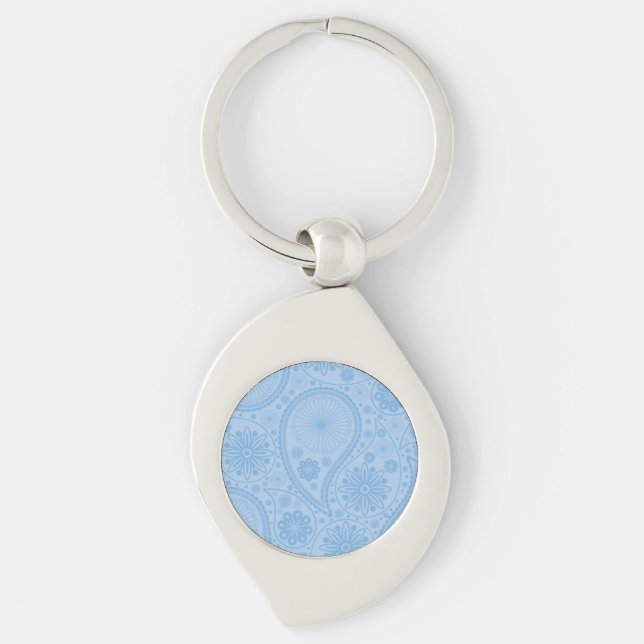 Chaveiro Padrão paisley azul (Frente)