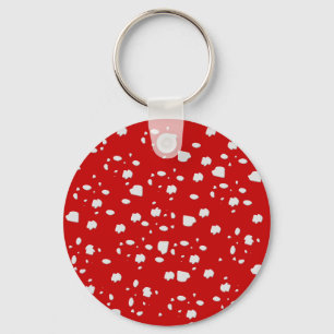 Chaveiro padrão ponto com toadstool vermelha