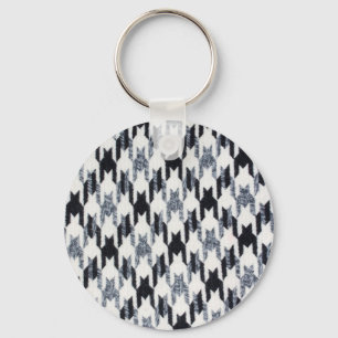 Chaveiro Padrão preto e branco da houndstooth