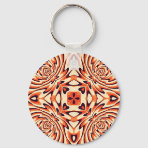 Chaveiro Padrão Retro Floral Colorido Sem Olhos