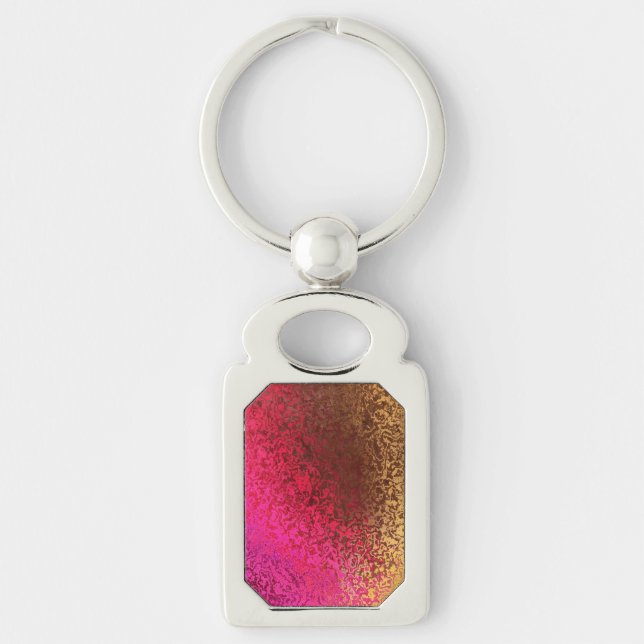 Chaveiro Padrão Rosa Vermelho e Dourado (Frente)