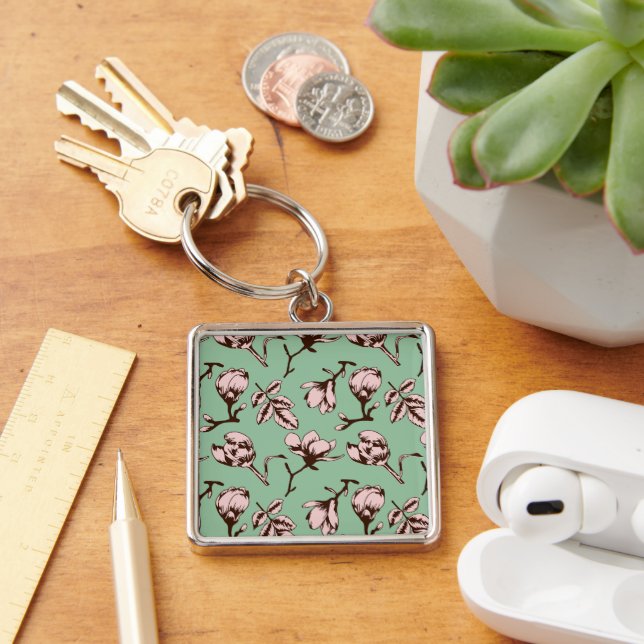 Chaveiro Padrão sem costura com botões de flores de primave (Mesa)