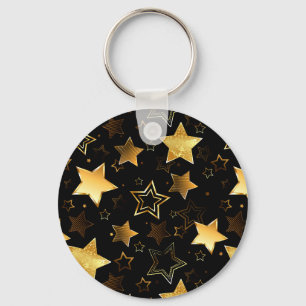 Chaveiro Padrão sem costura com estrelas de Ouro
