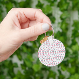 Chaveiro Padrão sem costura de canas de Natal branco