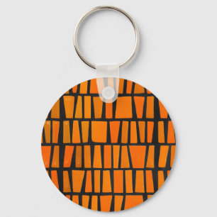 Chaveiro Padrão tribal africano laranja e preto