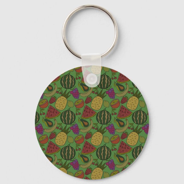 Chaveiro padrão uniforme de fruta | Padrão da superfície da (Frente)