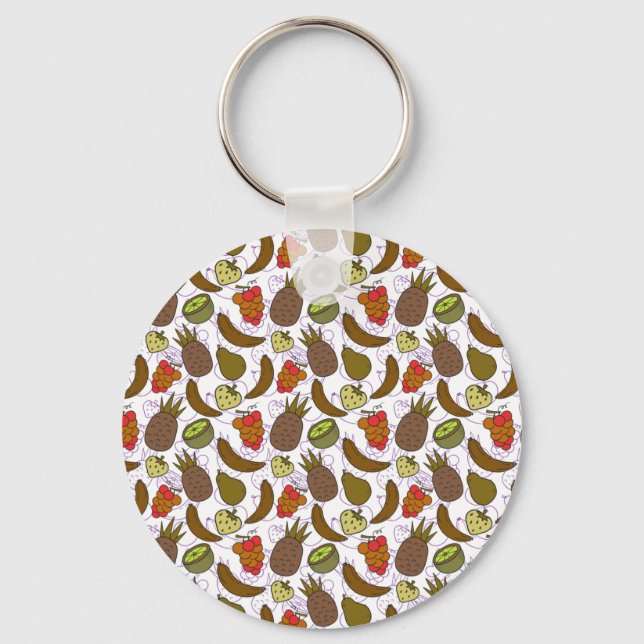 Chaveiro padrão uniforme de fruta | Padrão da superfície da (Frente)
