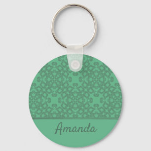 Chaveiro Padrão verde-menta personalizado