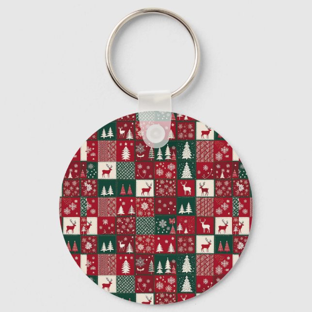 Chaveiro Padrão Vibrante de Natal (Frente)