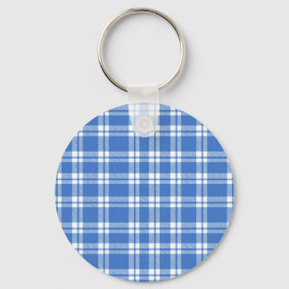 Chaveiro Padrão Xadrez Azul Gingham Fofo Retrô