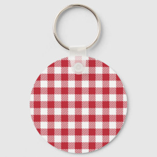Chaveiro Padrão Xadrezinho Vermelho e Branco Clássico