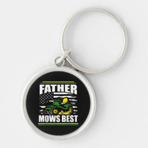 Chaveiro Padre Mows Best Funny Lawn Mower American Flag Fa