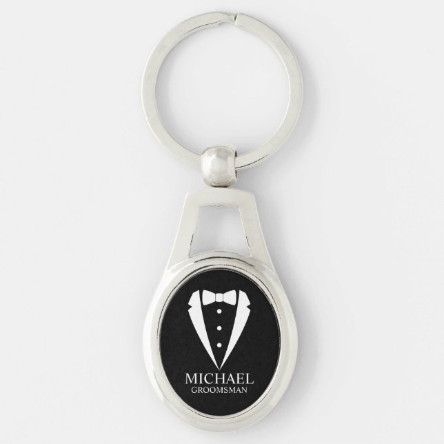 Chaveiro Padrinhos de casamento personalizados de terno de  (Frente)