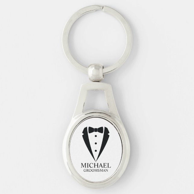 Chaveiro Padrinhos de casamento personalizados de terno de  (Frente)