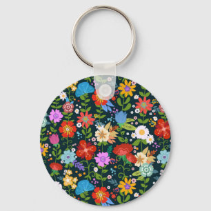 Chaveiro Padrões de flores sem costura pontiagudas-13554