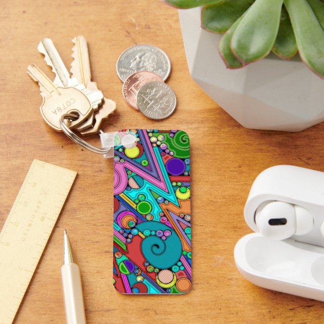 Chaveiro Padrões De Mão E Digitalmente Pintados Artigo 12º (Mesa)