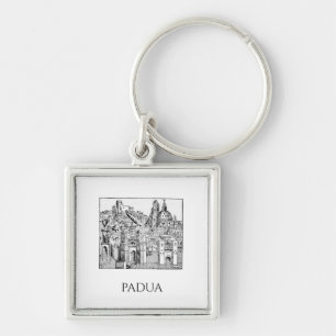 Chaveiro Padua Minimalista Silhueta Medieval Arte Linear