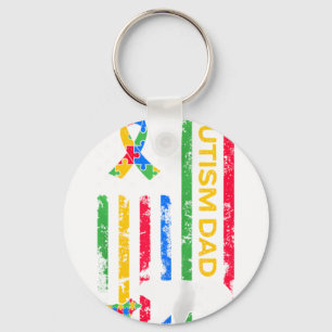 Chaveiro Pai Autista Patriótico - Usa Puzzle Ribbon Papai B