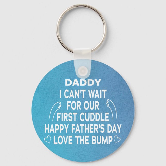 Chaveiro Pai Azul, não posso esperar pela nossa primeira po (Frente)