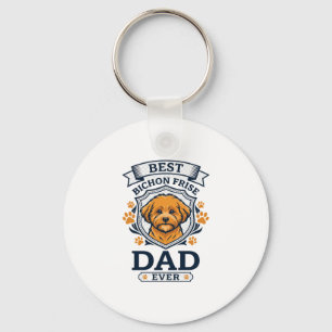 Chaveiro Pai Bichon Frise Para Sempre Impressões de Pata de
