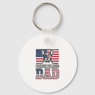 Chaveiro Pai Bulldog Francês Patriota Vintage
