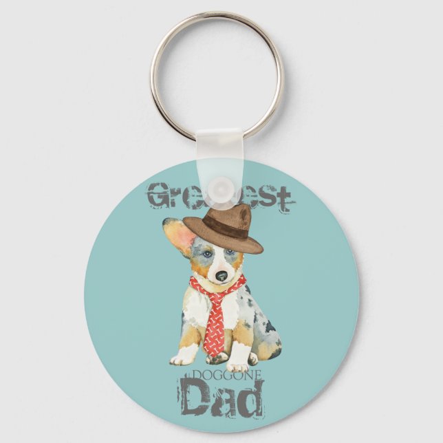 Chaveiro Pai Cardigan Welsh Corgi (Frente)