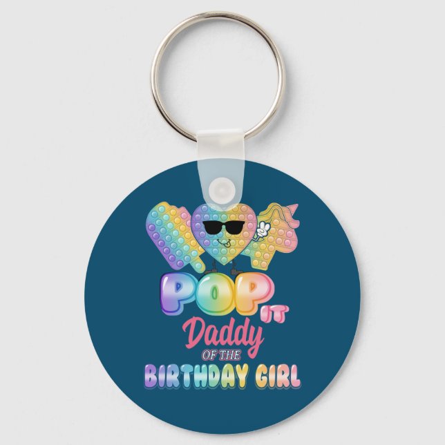 Chaveiro Pai Da Festa De Pop De Aniversário Engraçado (Frente)
