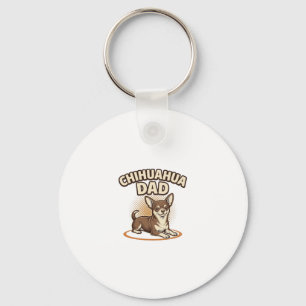 Chaveiro Pai de Chihuahua Gravura Vintage Design de Amante 