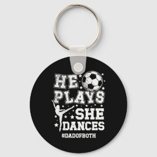 Chaveiro Pai de Dança e Pai de Futebol Dançando e Futebol