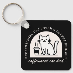 Chaveiro Pai de gato engraçado amantes de café homens
