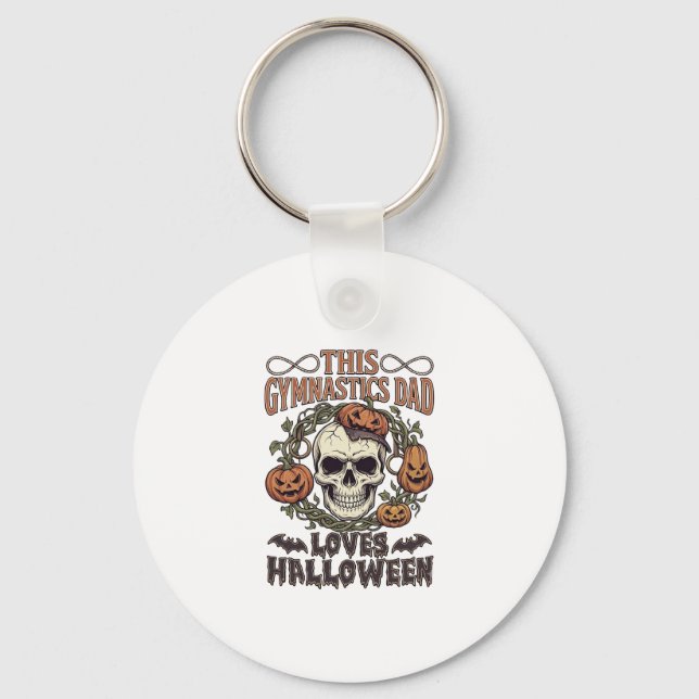 Chaveiro Pai de Ginástica Ama Halloween Caveira Abóboras Mo (Frente)