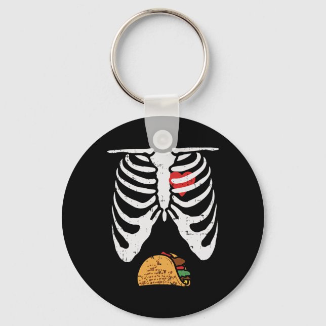 Chaveiro Pai de Halloween Esqueleto Taco Belly Gravidez Eng (Frente)