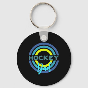 Chaveiro Pai de Hockey com Círculos de Hockey Modernos