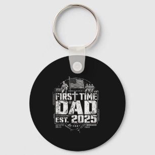 Chaveiro Pai de Primeira Vez Cruz Cristã Patriótica Vintage