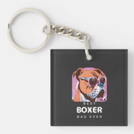 Chaveiro Pai de sobrevoo do Cão do Boxão Retro da Vintage M