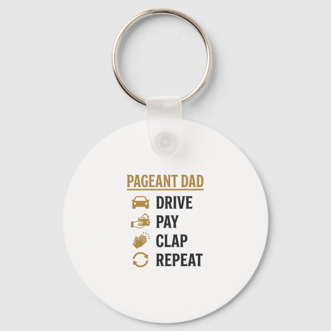 Chaveiro Pai Desfile Dirige Paga Bate Repetir Camisa Design (Frente)