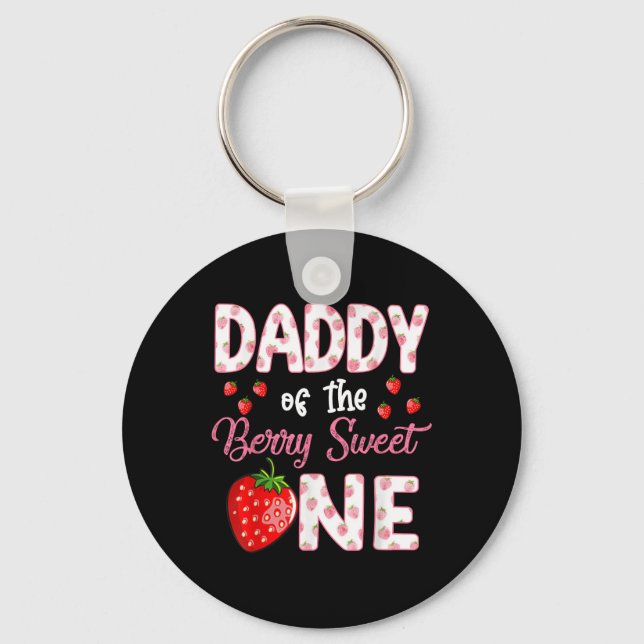 Chaveiro Pai Do Berry Sweet One Strawberry First Birt (Frente)