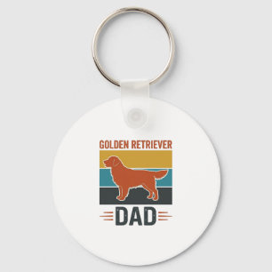 Chaveiro Pai do Golden Retriever Design Vintage Amante de C