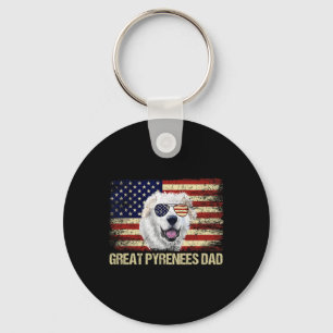 Chaveiro Pai do Grande Pirenéus Vintage Bandeira Americana