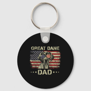 Chaveiro Pai do Great Dane Amantes de Cães Bandeira America