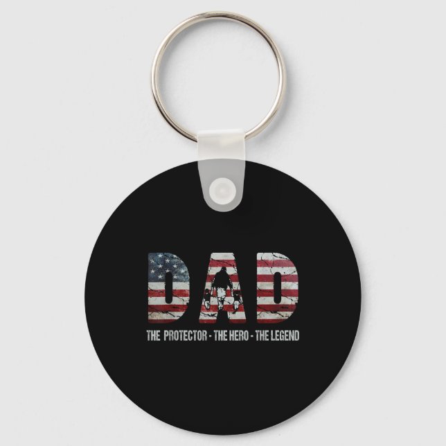 Chaveiro Pai Do Protetor Hero Legend American Flag Pai Fa (Frente)
