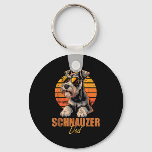 Chaveiro Pai do Schnauzer Miniatura Retro Engraçado Cachorr